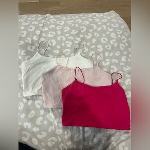 Set of 3 garage cropped tank tops